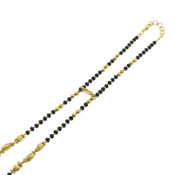 22 Krt. Gouden Mangalsutra ketting met onyx | 61-58 cm of 42 cm
