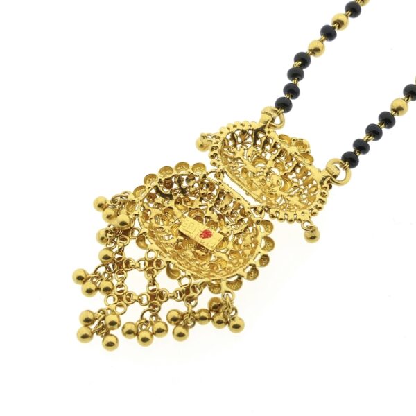 22 Krt. Gouden Mangalsutra ketting met onyx | 61-58 cm of 42 cm