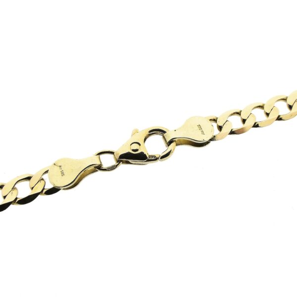 Gouden platte/wijde gourmetschakel ketting; 50 cm | Heren