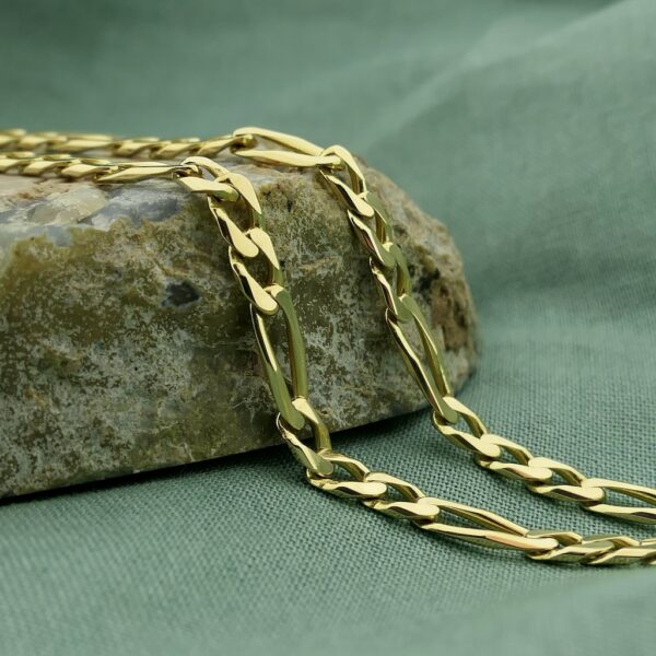 Gouden Figaro schakel ketting | 52 cm