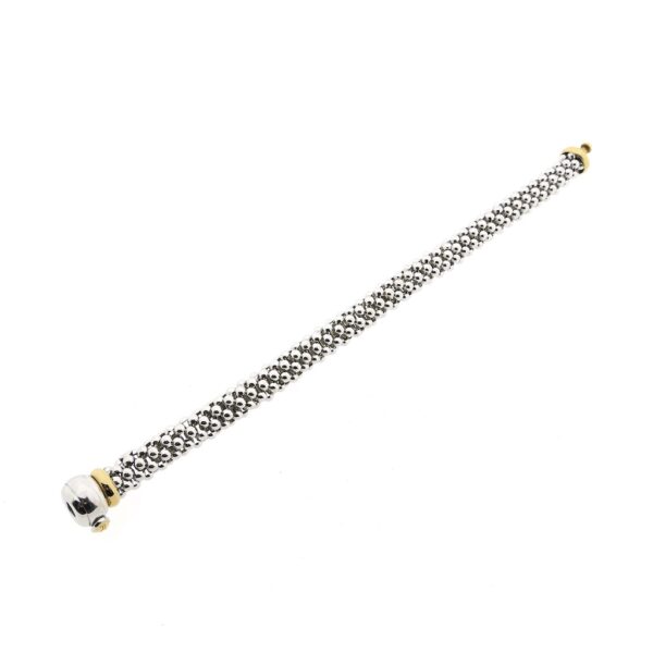 18 Krt. Bicolor gouden Mesh schakel armband; 21,5 cm | Fope