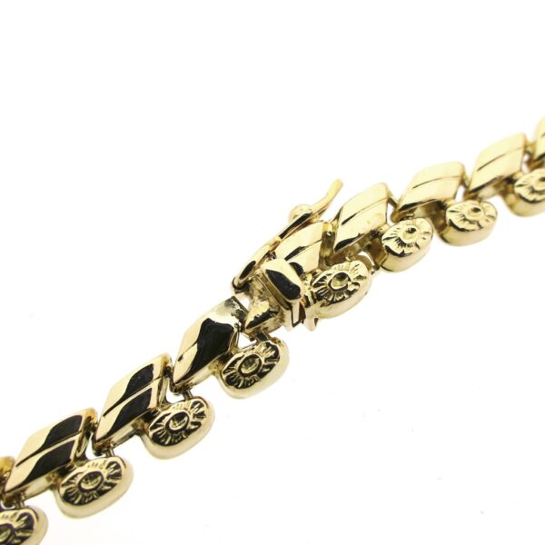 18 Krt. Gouden fantasie schakel collier | 45 cm