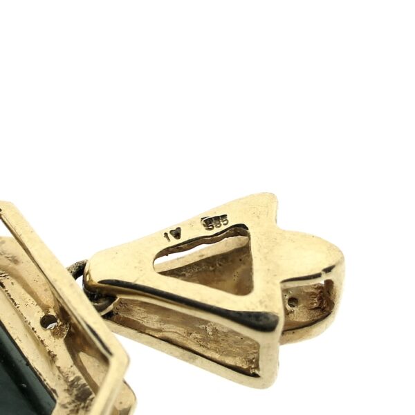 Vintage gouden hanger met aventurijn en diamant