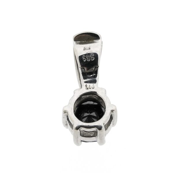 Witgouden solitair hanger met zwarte diamant | 1,00 ct.