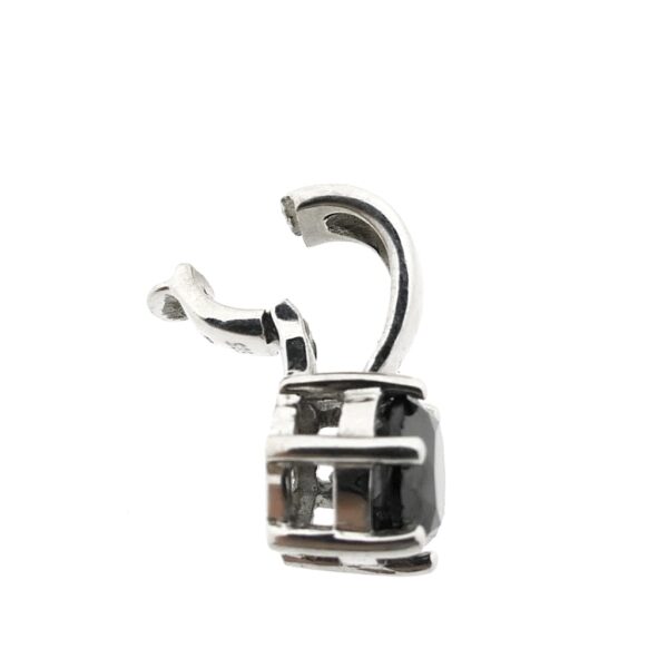 Witgouden solitair hanger met zwarte diamant | 1,00 ct.