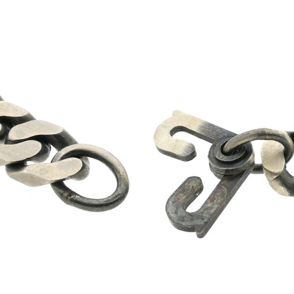 Zilveren robuuste gourmetschakel armband met graveerplaatje | 21 cm