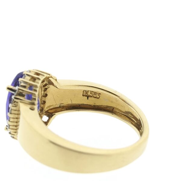 Gouden ring met tanzaniet en diamant | 0,24 ct.