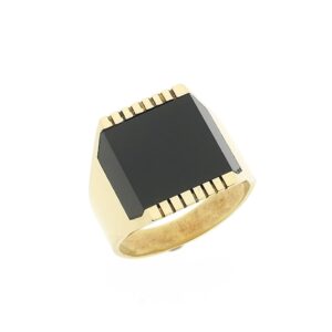14 karaat gouden heren zegelring met onyx
