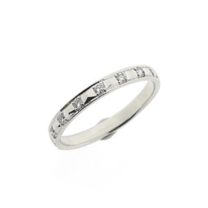 14 karaat witgouden rijring met diamant | 0,20 ct