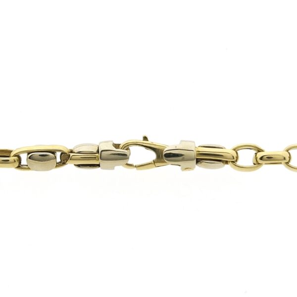 Bicolor gouden anker schakel collier | 44,5 cm