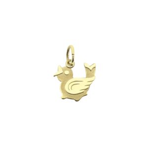 14 karaat gouden hanger van een tjilpende vogel