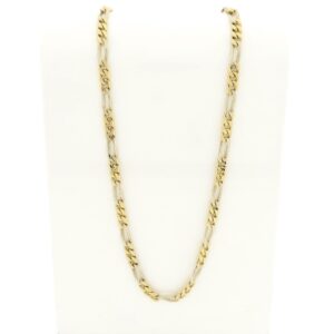 18 Krt. Bicolor gouden Figaro schakel ketting | 61,5 cm