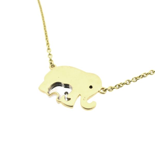 Gouden ketting met vaste hanger en diamant 0,03 ct. | 45cm