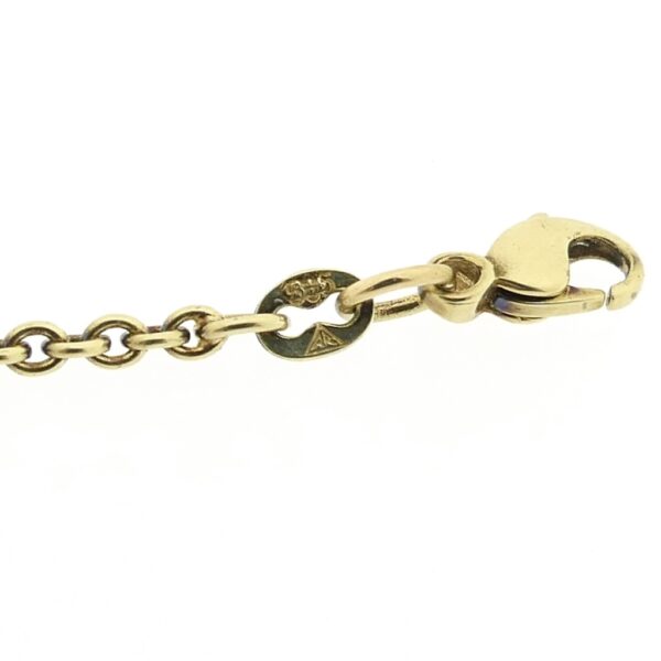 Gouden ketting met vaste hanger en diamant 0,03 ct. | 45cm