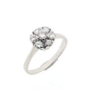 14 karaat witgouden cocktailring met diamant