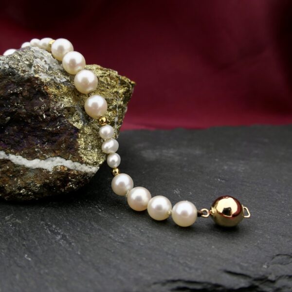 Gouden parel armband | 17,5 cm