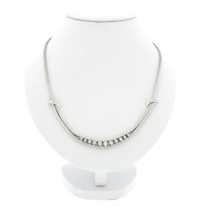 14 Krt. Witgouden ketting met diamant