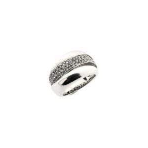 14 Krt. Witgouden ring met diamant