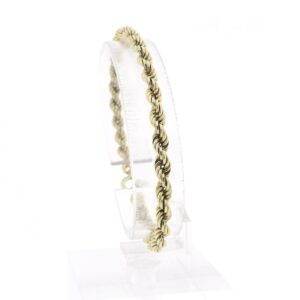 14 karaat gouden gedraaide schakel armband | 19 cm