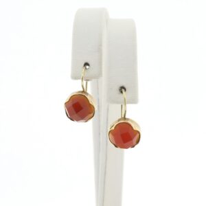14 karaat gouden oorhangers met carneool