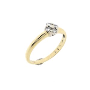 14 karaat gouden ring met diamant | 0,18 ct.