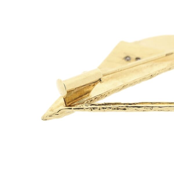 Vintage gouden broche met diamant | 0,04 ct.