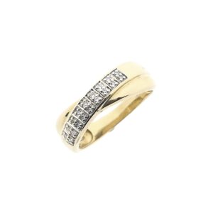 14 karaat gouden rijring met diamant | 0,09 ct.