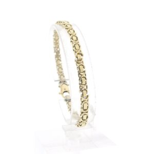 14 karaat gouden platte koningsarmband | 19 cm