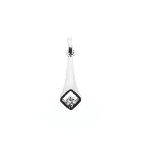 14 karaat witgouden hanger met diamant | 0,07 ct.