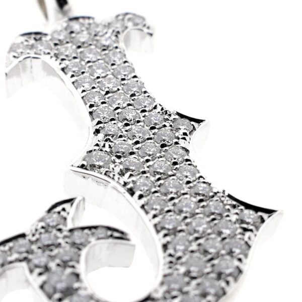 18 Krt. Witgouden hanger letter J met diamanten | 0,345 ct.