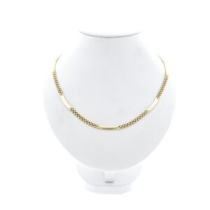 14 karaat bicolor gouden panter schakel collier