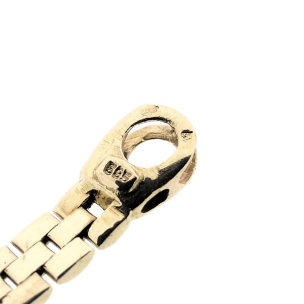 Bicolor gouden panter schakel collier | 41 cm