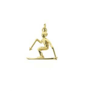 14 karaat gouden hanger van een skiër