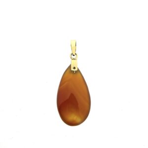14 karaat gouden hanger met carneool bandagaat