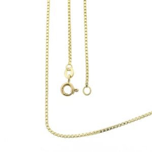 14 karaat gouden Venetiaanse schakel ketting | 50 cm