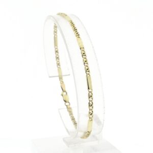 14 karaat gouden marine schakel armband | 19 cm