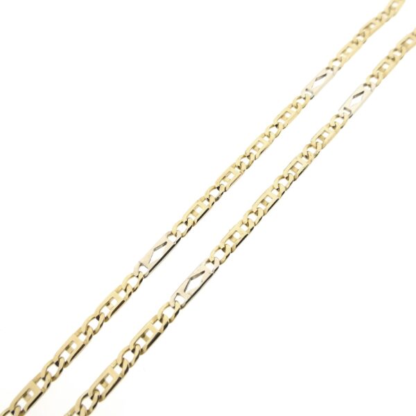 Bicolor gouden heren ketting met wiebertjes | 62,5 cm
