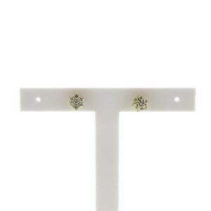 14 karaat gouden bloemvormige oorstekers met diamant