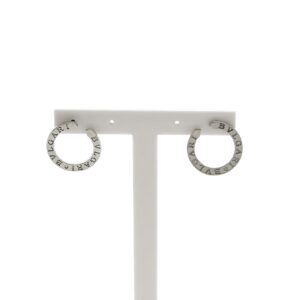 14 karaat witgouden cirkel oorbellen (Bvlgari lookalike)