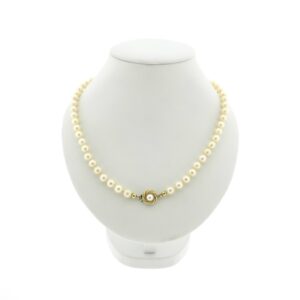 Vintage 14 karaat gouden parel collier