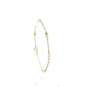Vintage 18 karaat gouden parel armband