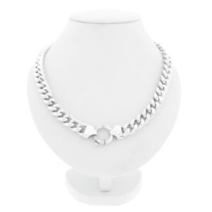 Zilveren gourmetschakel ketting | 43 cm