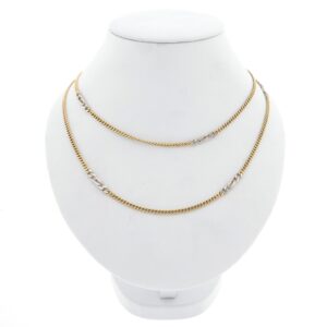 14 karaat bicolor ketting met fantasie/gourmet schakel