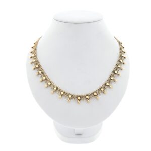 14 karaat geelgouden galeriedraad collier