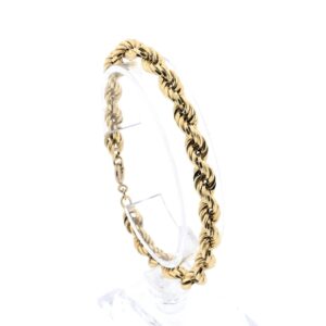 14 karaat geelgouden gedraaide schakel armband