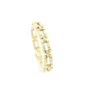 14 karaat bicolor gouden Bismarck schakel armband