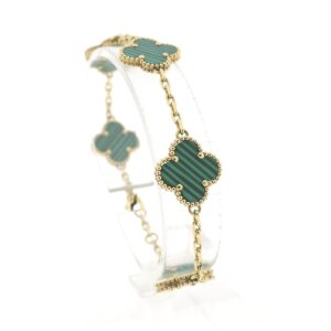 14 karaat gouden klavertje vier anker schakel armband | 16,5 cm - 18,5 cm