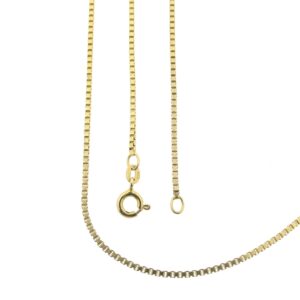 14 karaat gouden Venetiaanse schakel ketting | 60,5 cm