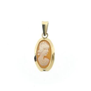 14 karaat gouden hanger met camee | Vintage