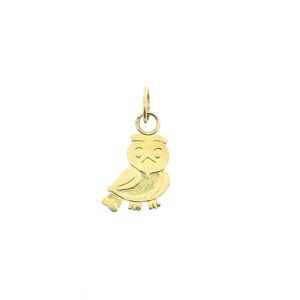 18 Krt. Gouden hanger van een uil